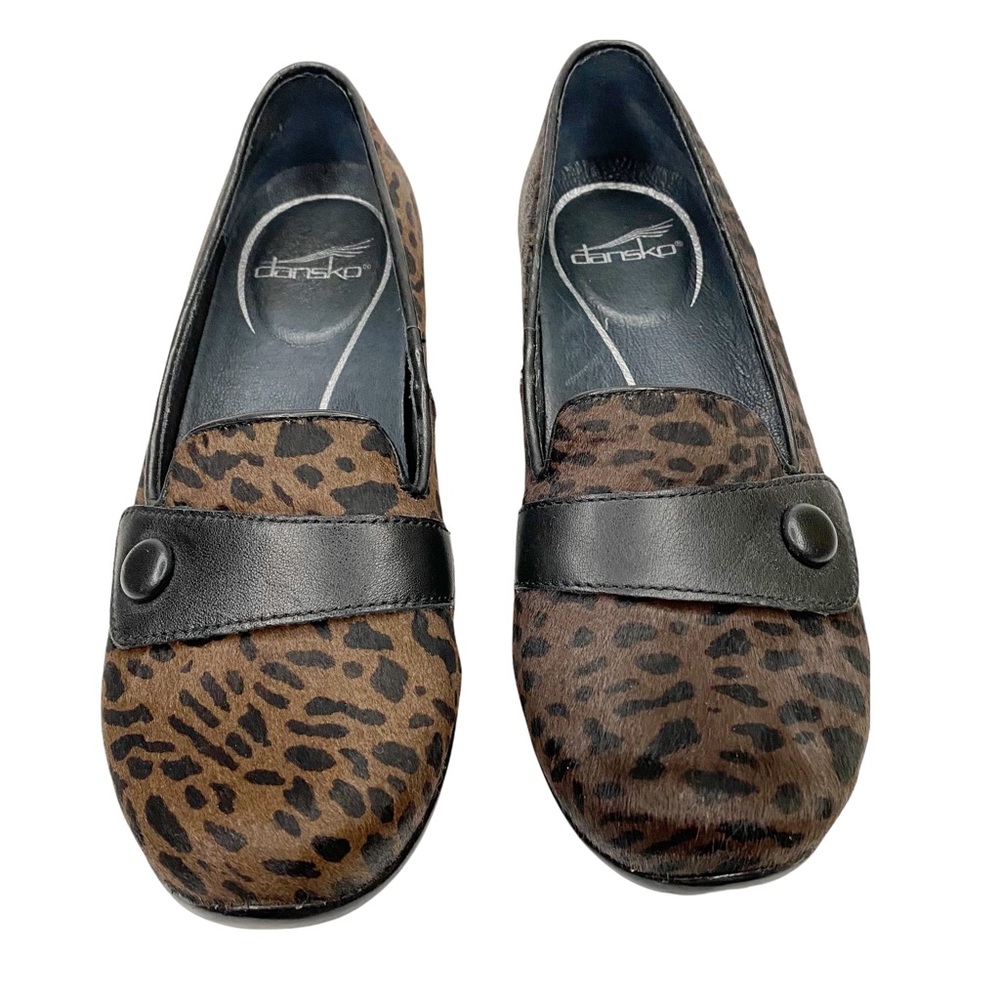 Dansko Olena Flat Calf Hair Animal Print Brown EU 37 - Picture 5 of 8